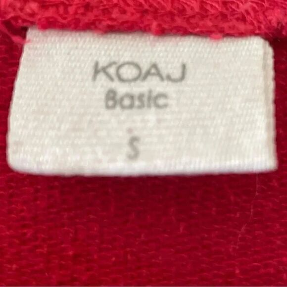 KOAJ Red Long Sleeves Crewneck “Sorry” Cotton Sweatshirt Sz S - Picture 8 of 9